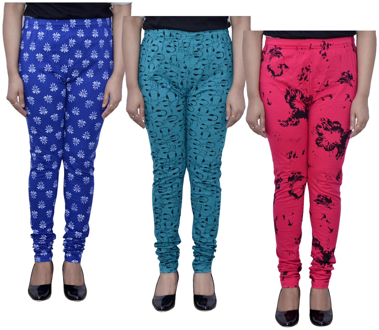 

IndiWeaves Women Cotton Printed leggings Multi color