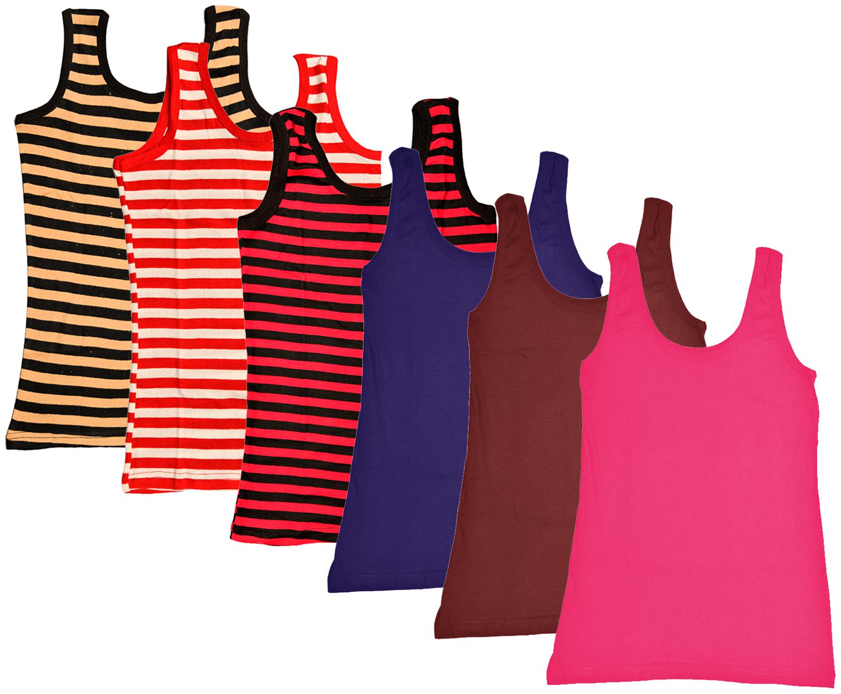 

Indiweaves Women Multi Regular fit U neck Cotton Tank top