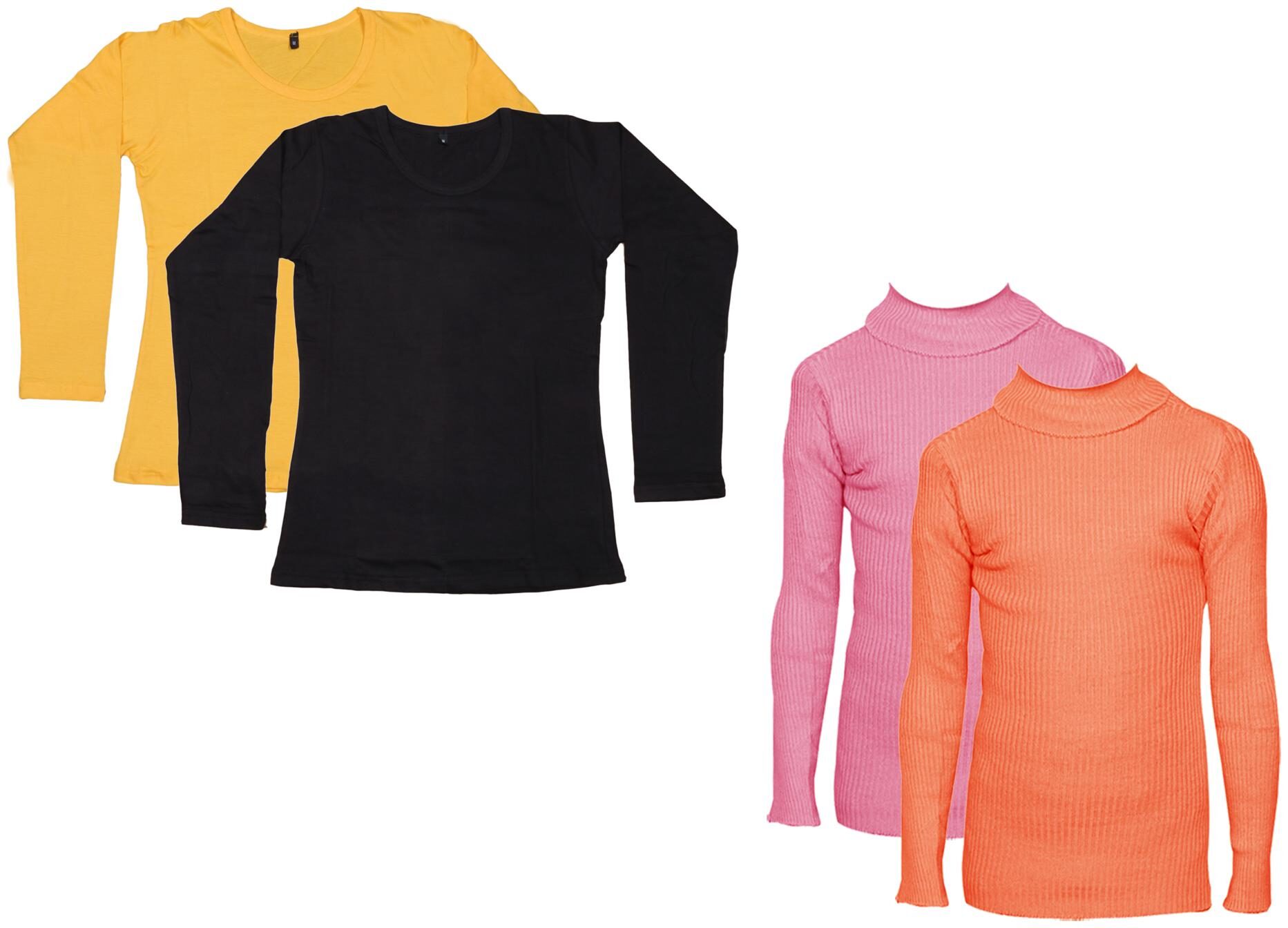 

Indiweaves Women Orange Regular fit Round neck Cotton T shirt