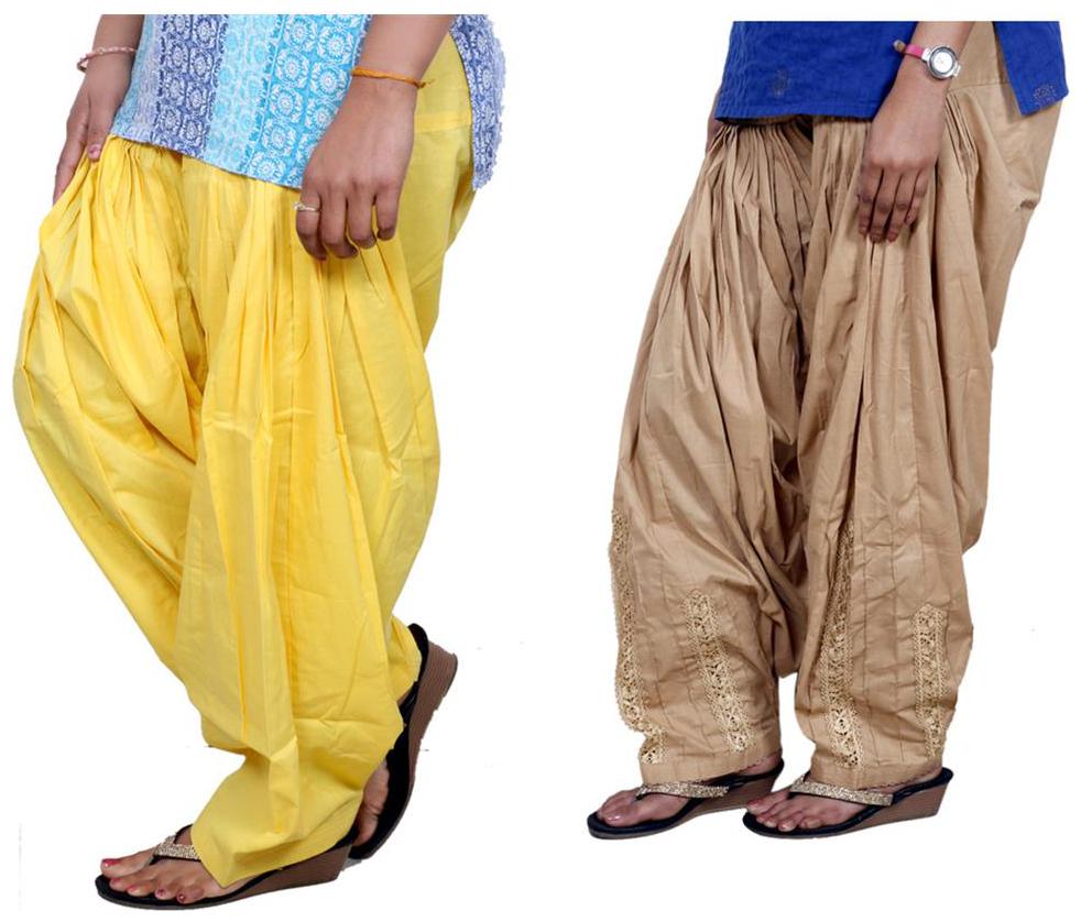 

IndiWeaves Women Cotton Full-Patiala with Dabang Jalidar Full-Patiala Salwar Set of-2