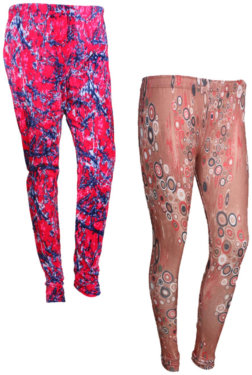 

IndiWeaves Women Cotton Printed Legging and Velvet Printed Leggings (Pack of 2)