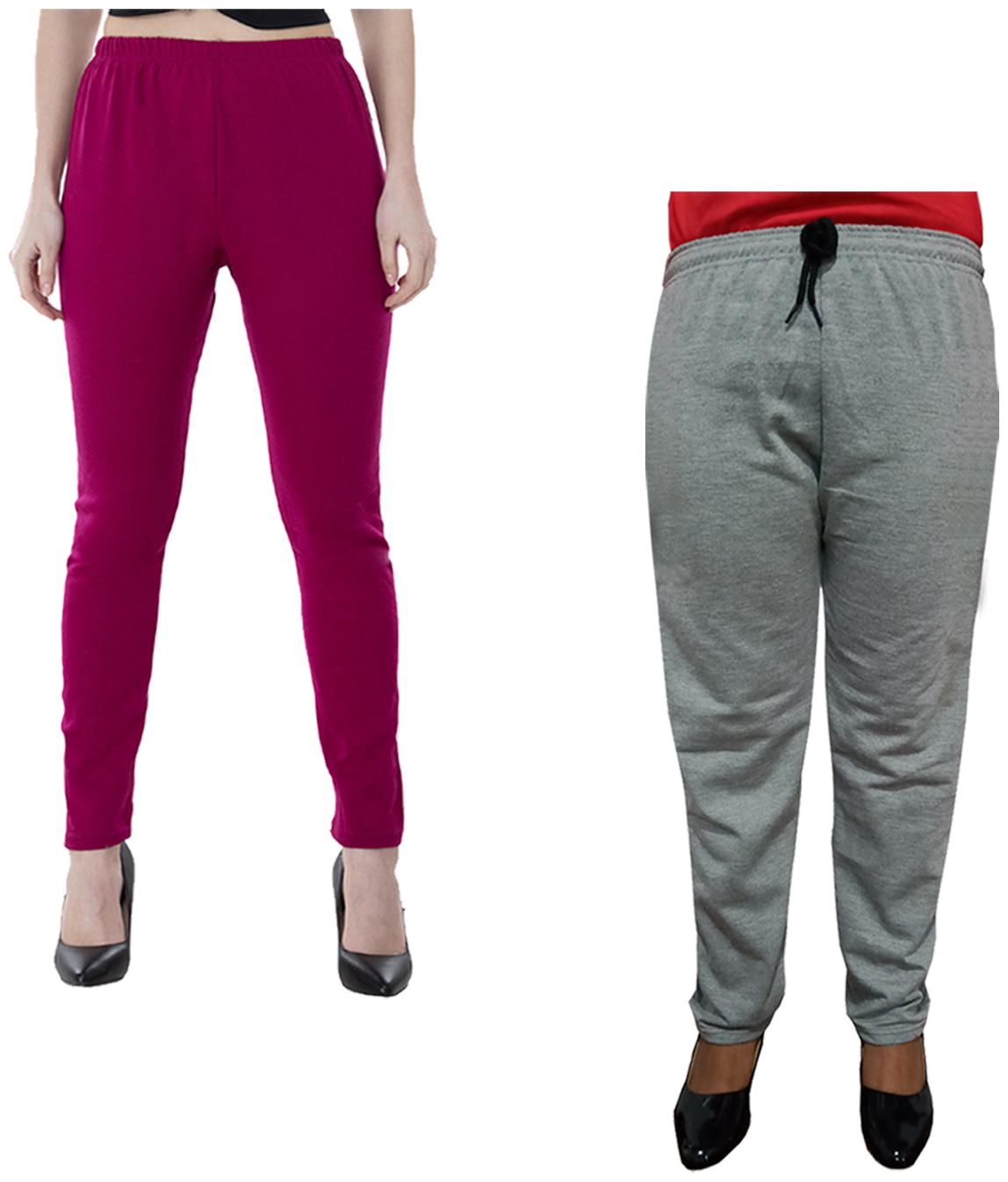 

Indiweaves Women Regular fit Fleece Solid Track pants - Multi