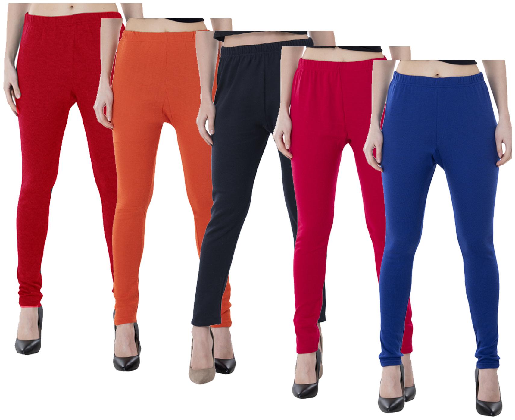 

IndiWeaves Women Warm Wollen Lycra Legging (Pack of 5)