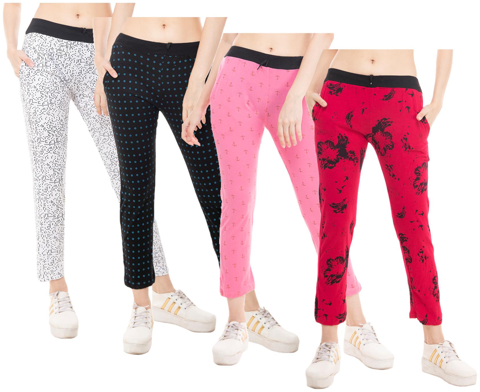 

Indiweaves Women Regular fit Cotton Printed Track pants - Multi