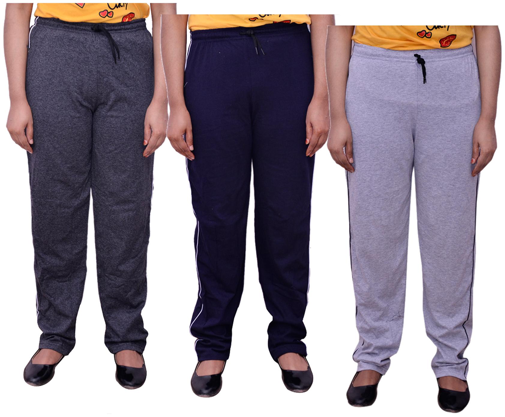 

Indiweaves Women Regular fit Cotton Solid Track pants - Multi