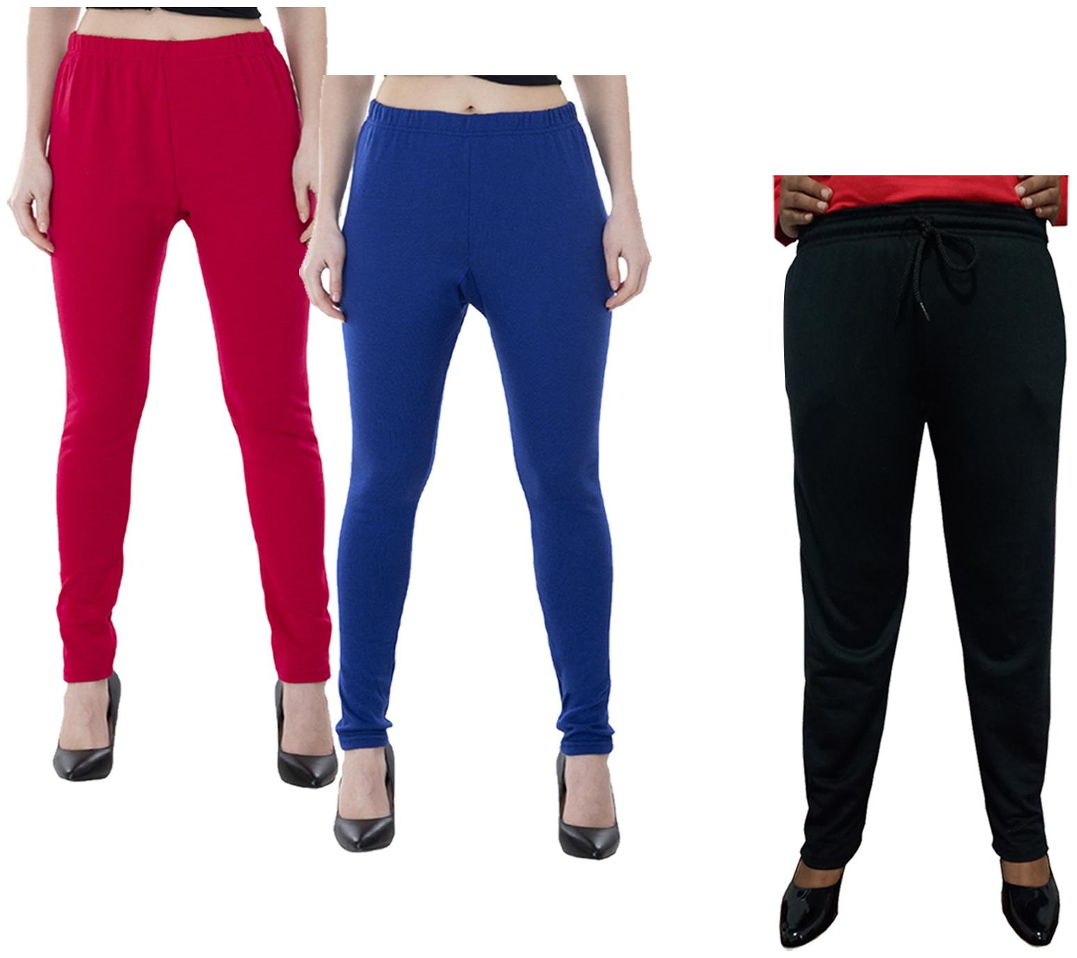 

Indiweaves Women Regular fit Fleece Solid Track pants - Multi