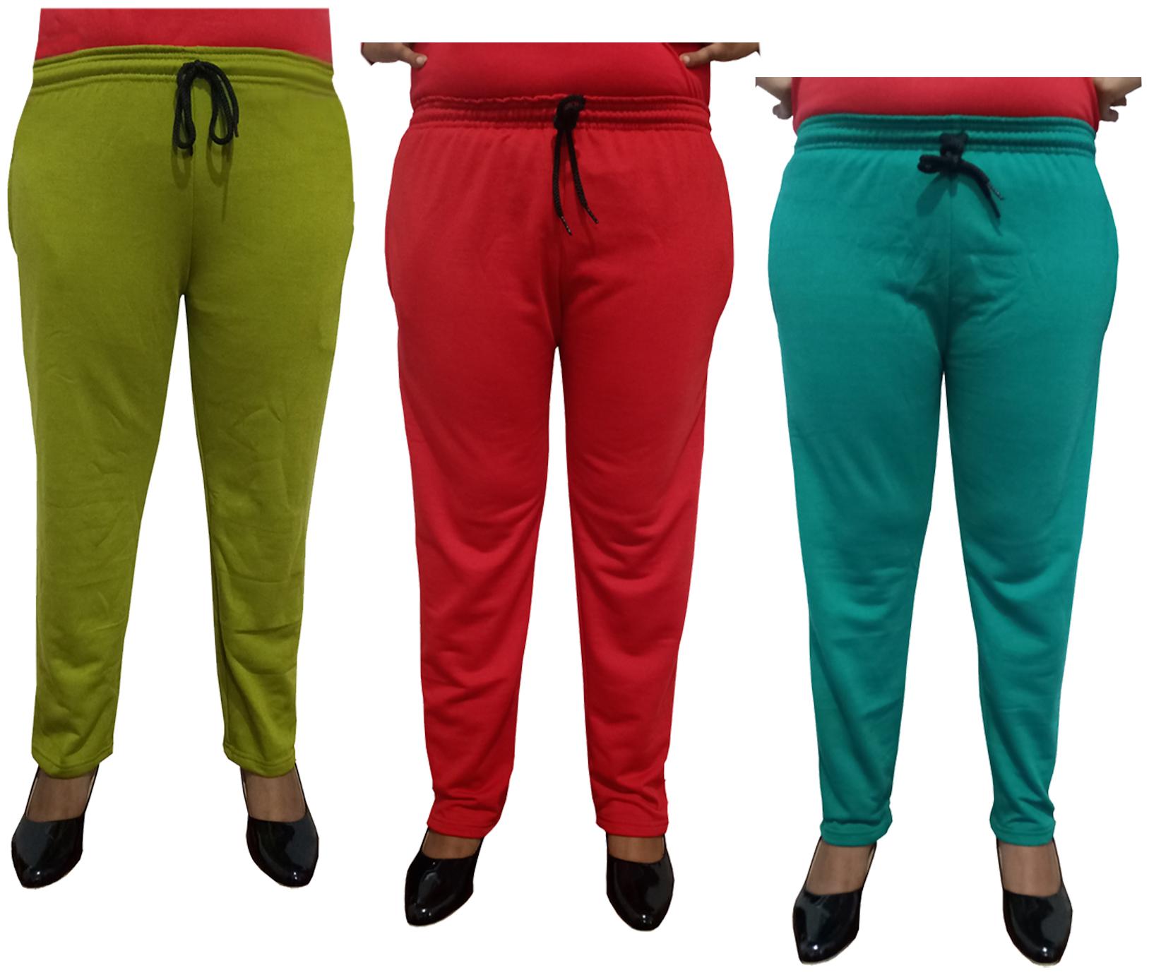 

Indiweaves Women Regular fit Fleece Solid Track pants - Multi