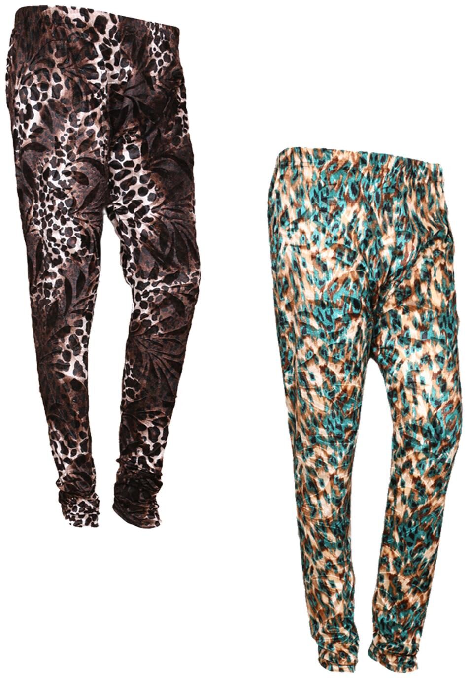 

IndiWeaves Women Velvet Printed Leggings for Winters Pack of 2