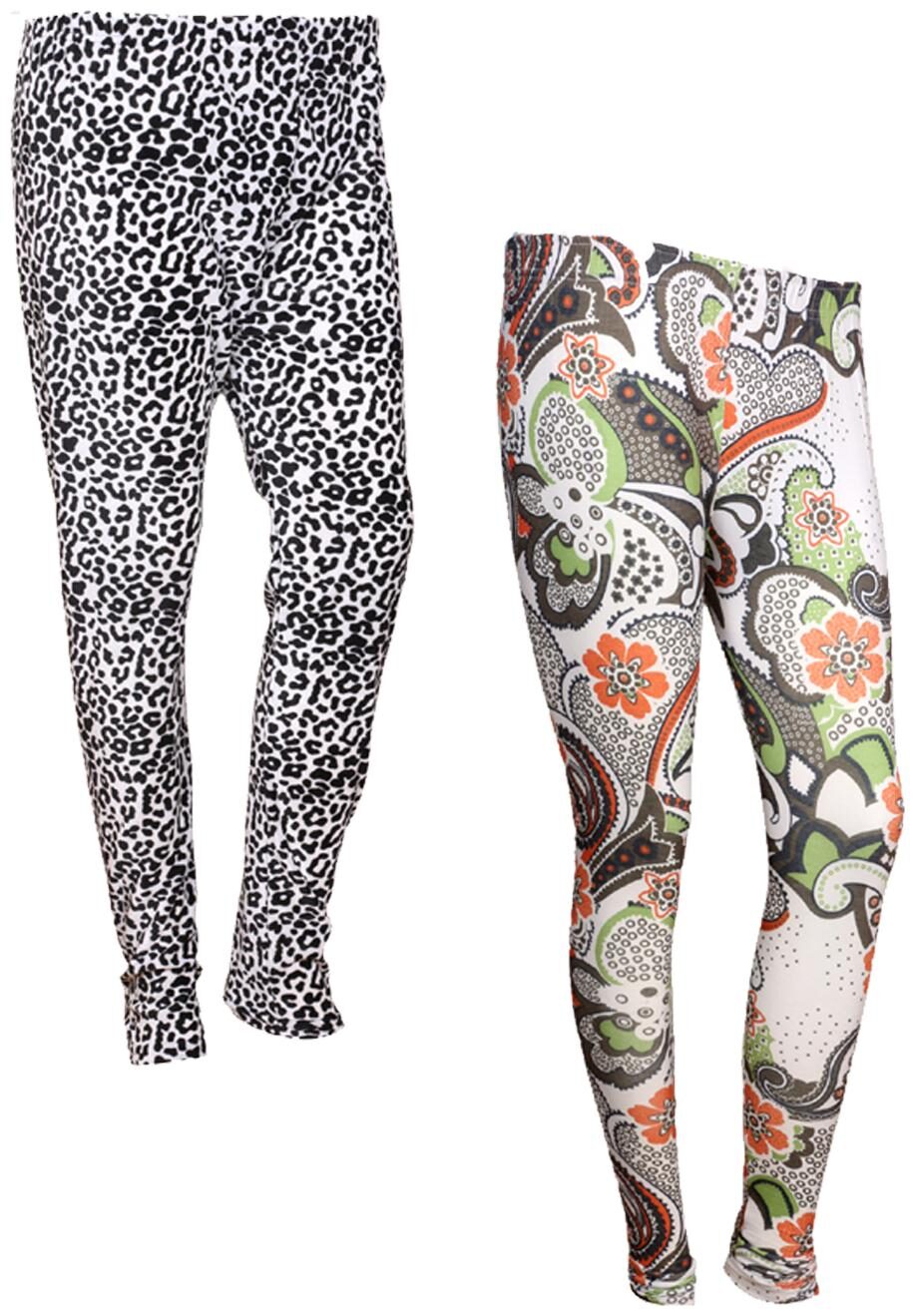 

IndiWeaves Women Cotton Printed Legging and Velvet Printed Leggings (Pack of 2)