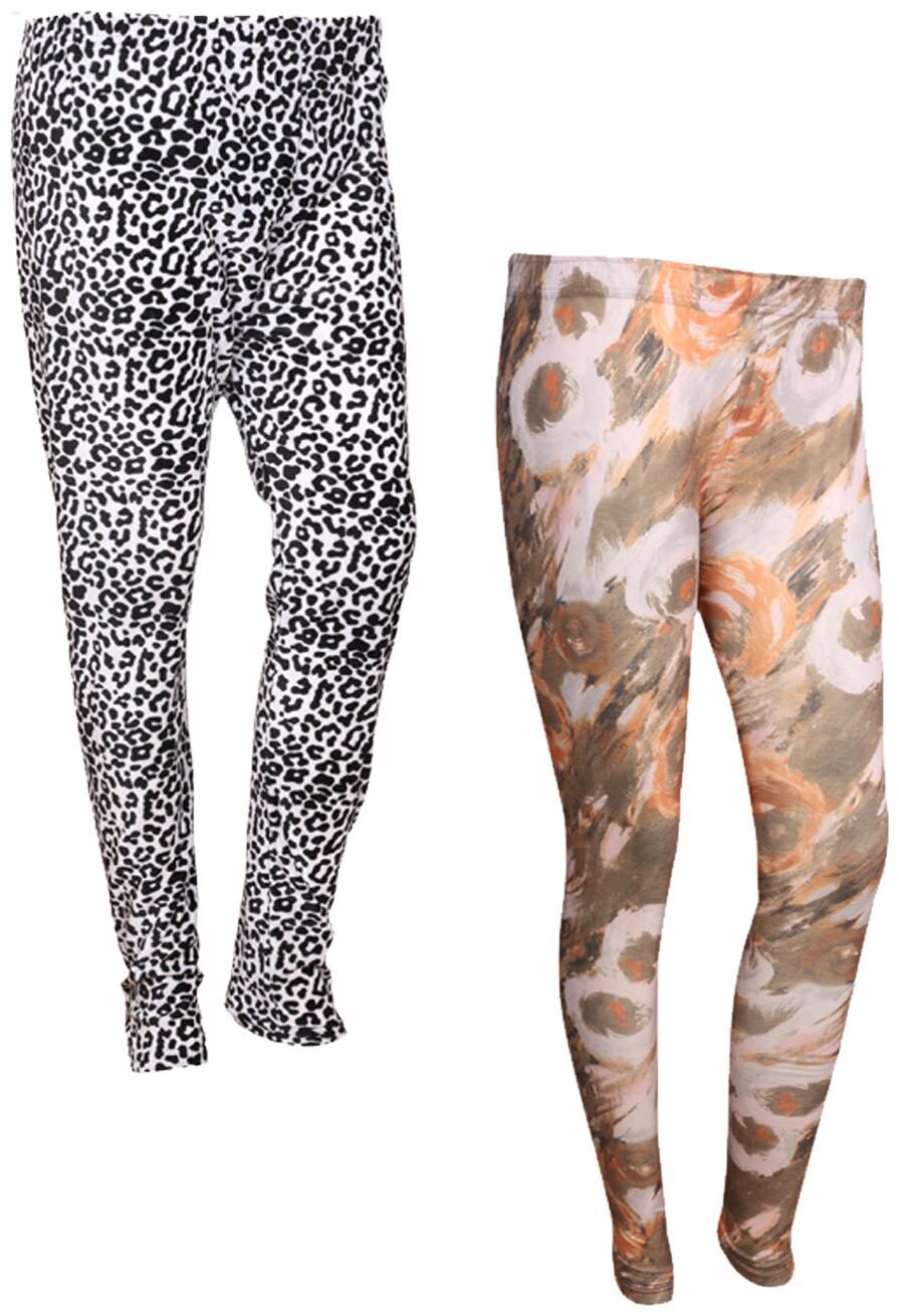 

IndiWeaves Women Cotton Printed Legging and Velvet Printed Leggings (Pack of 2)
