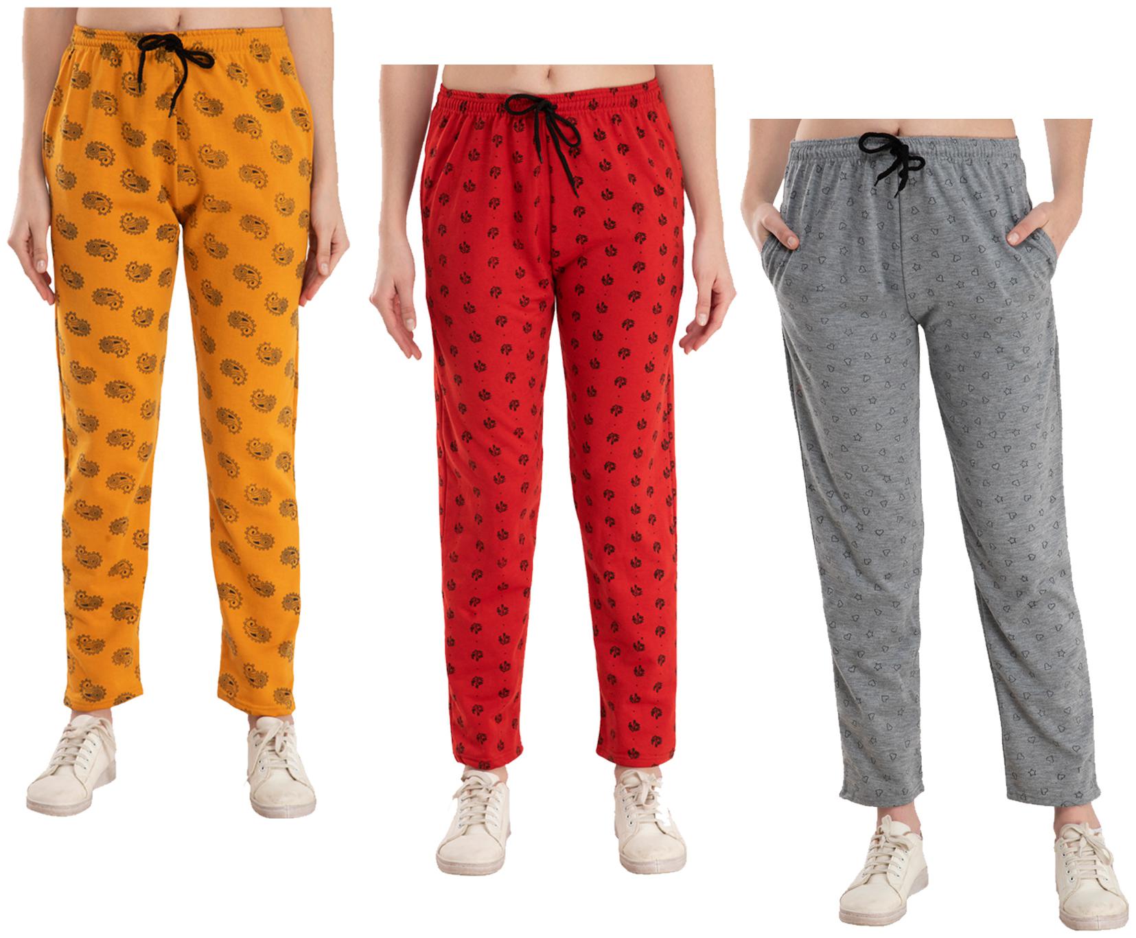 

Indiweaves Women Regular fit Fleece Printed Track pants - Multi