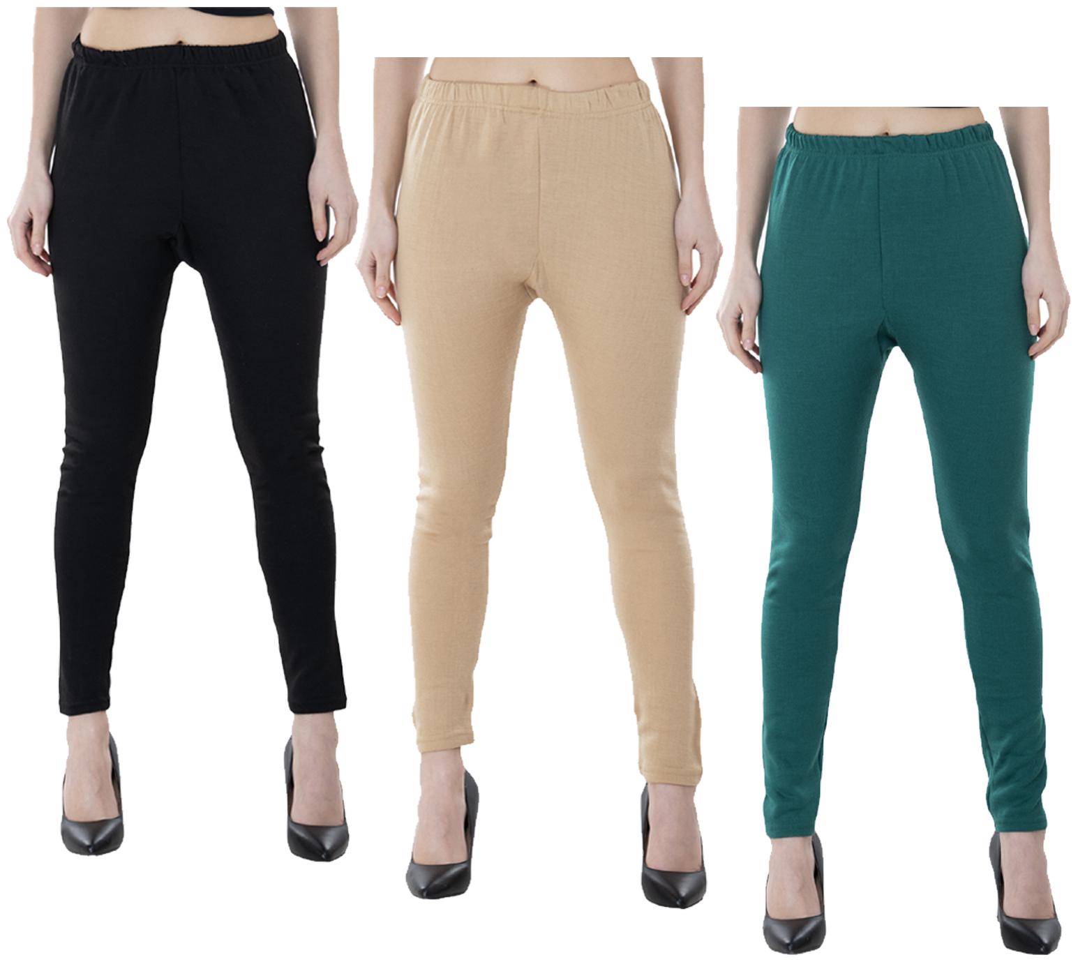 

IndiWeaves Women Warm Wollen Lycra Legging (Pack of 3)