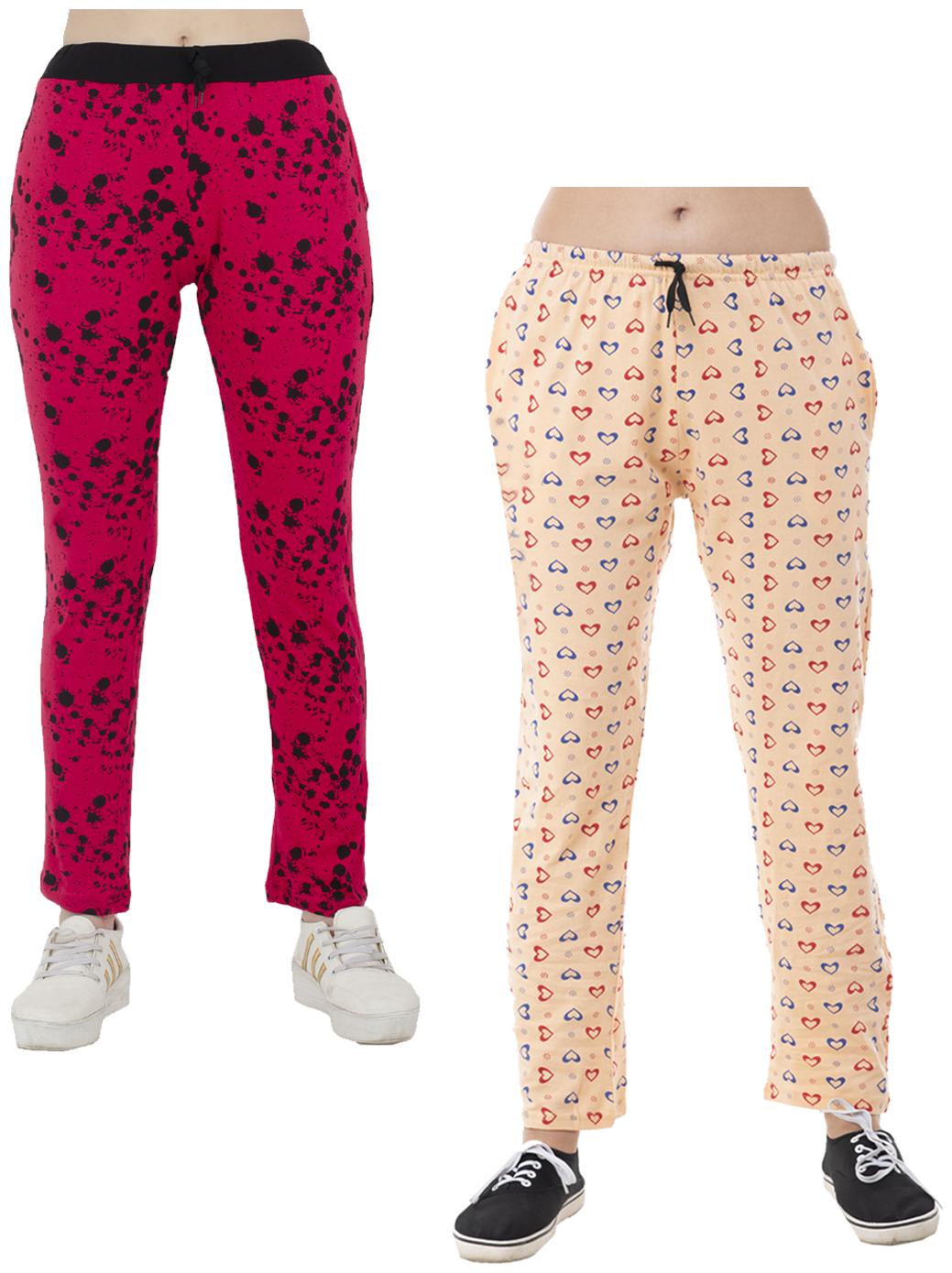 

Indiweaves Women Regular fit Cotton Printed Track pants - Multi