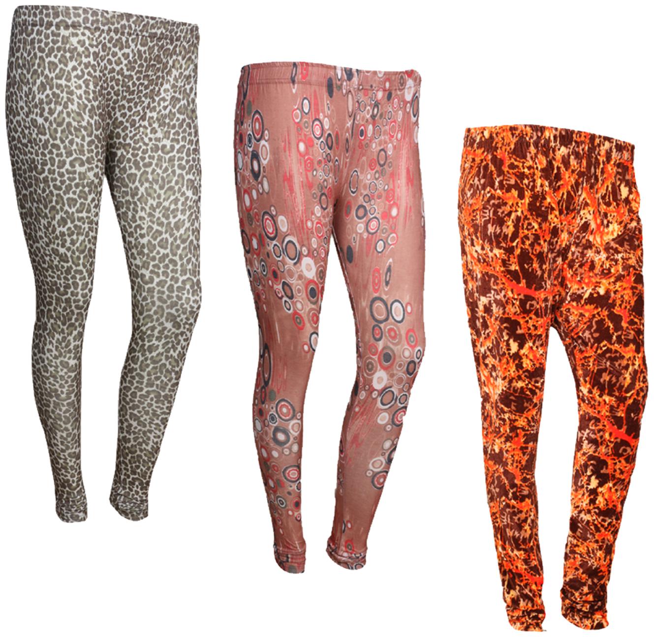 

IndiWeaves Women Cotton Printed Legging and Velvet Printed Leggings (Pack of 3)