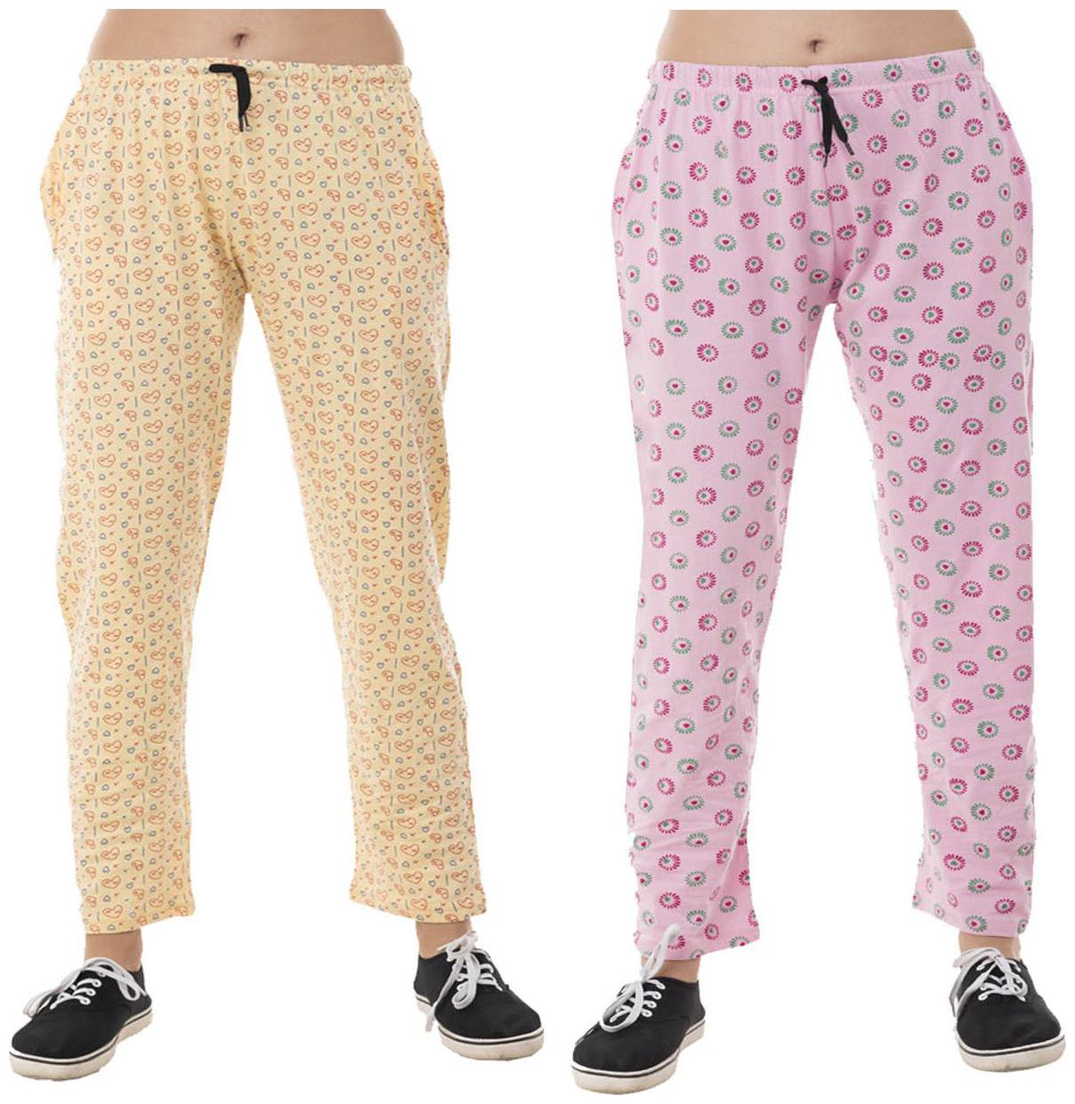 

Indiweaves Women Regular fit Cotton Printed Track pants - Multi