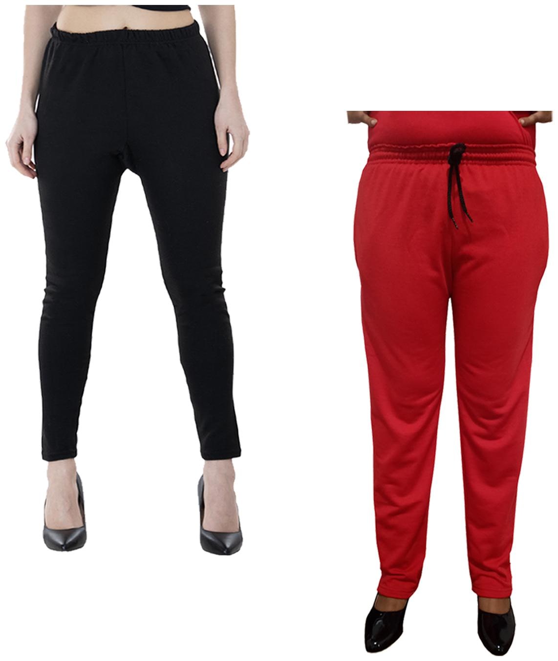 

Indiweaves Women Regular fit Fleece Solid Track pants - Multi