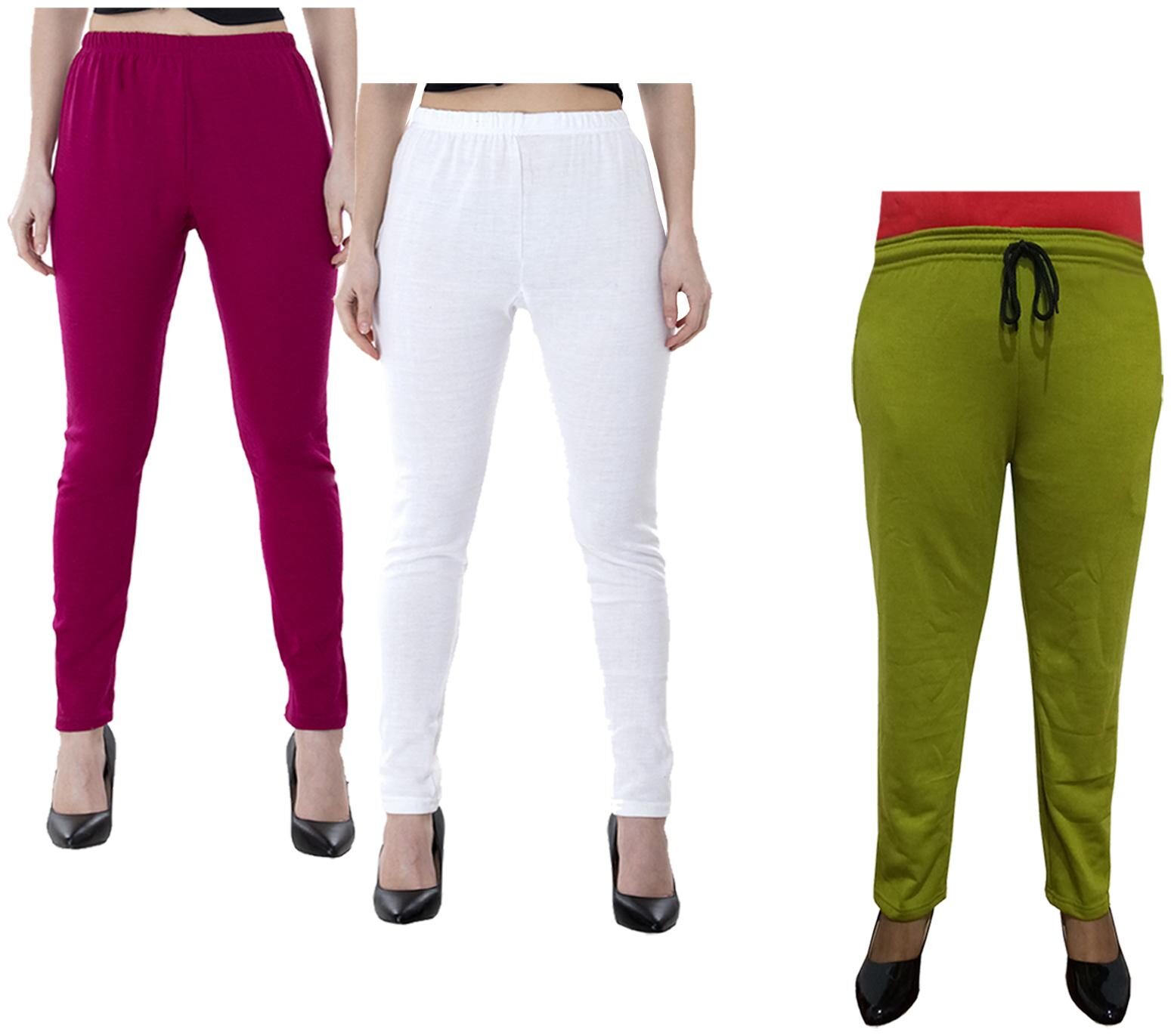 

Indiweaves Women Regular fit Fleece Solid Track pants - Multi