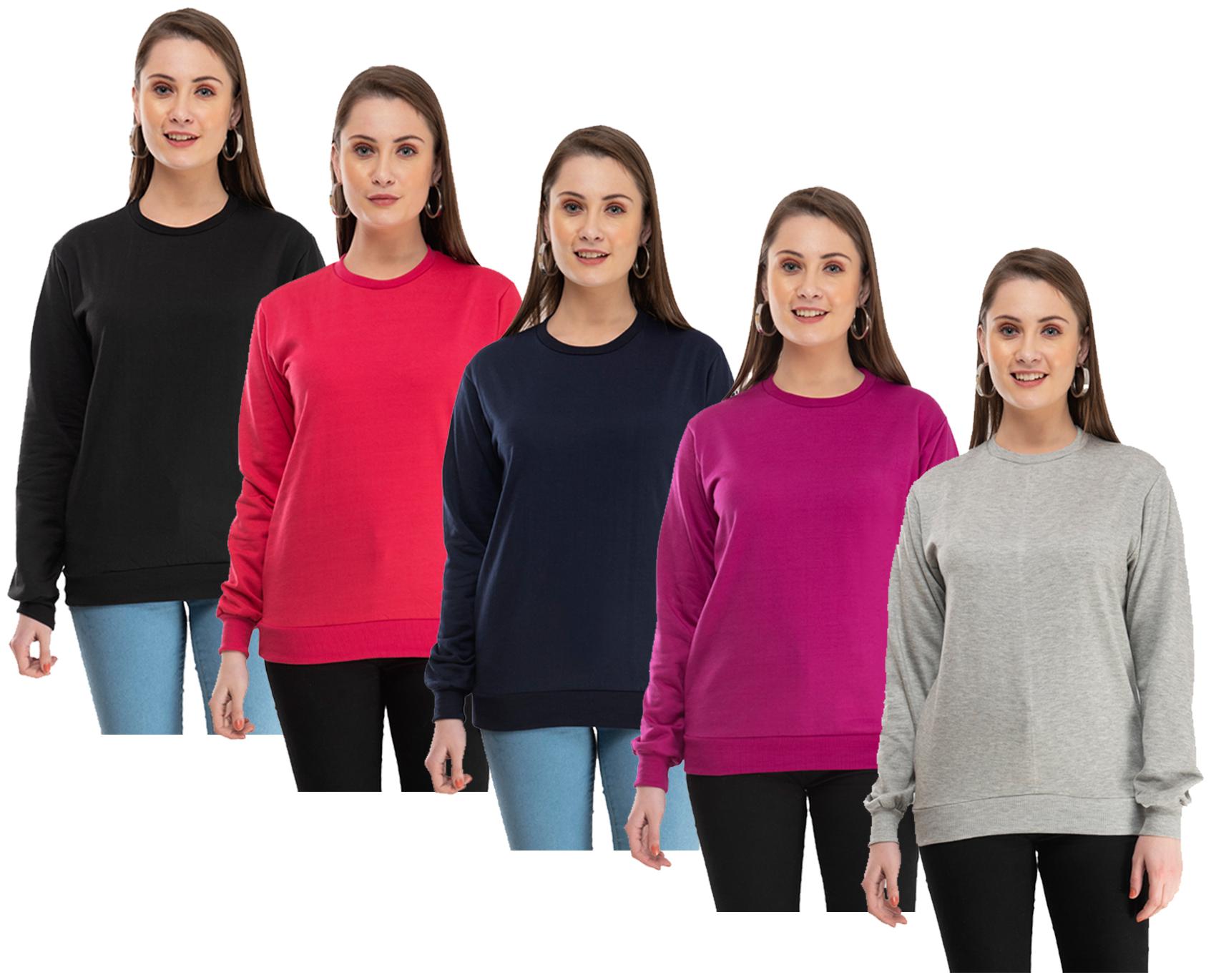 

Indiweaves Women Solid Sweatshirt - Multi