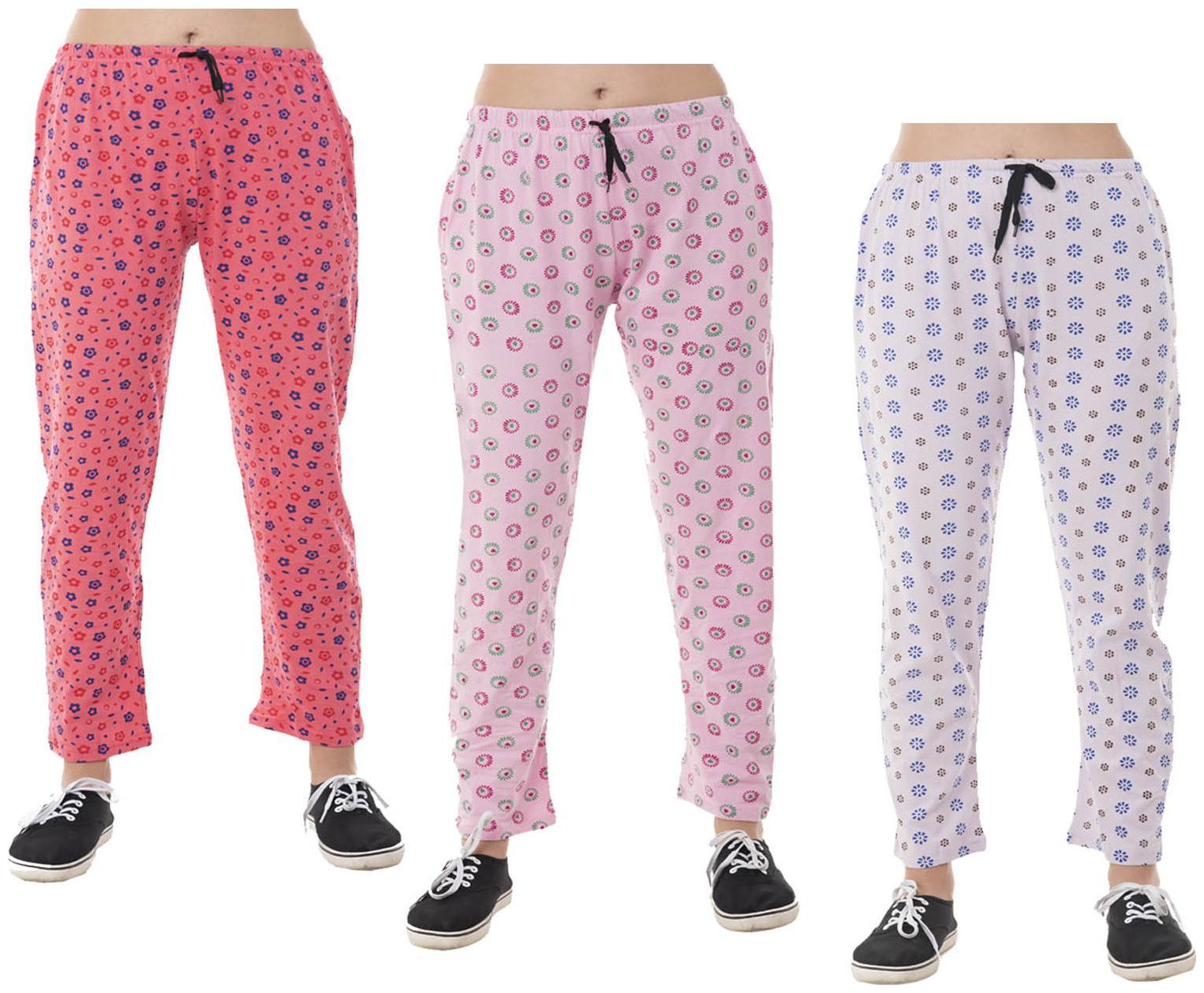 

Indiweaves Women Regular fit Cotton Printed Track pants - Purple