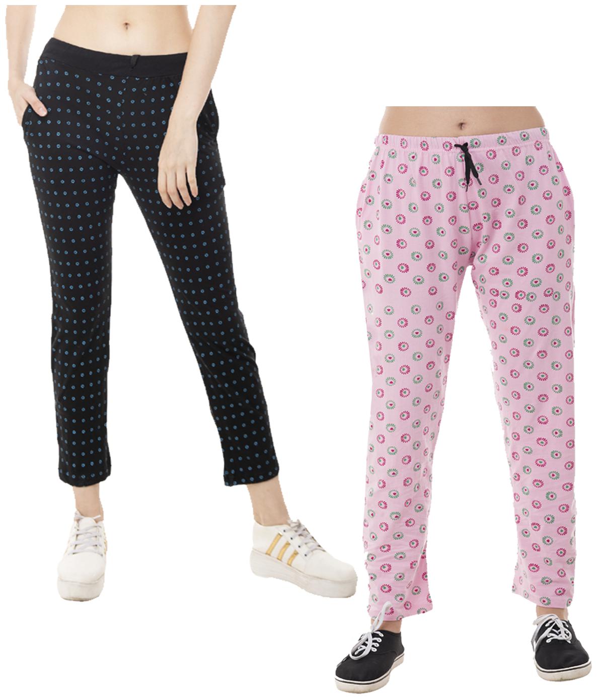 

Indiweaves Women Regular fit Cotton Printed Track pants - Multi