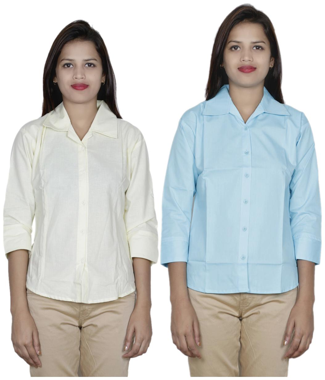 

Indiweaves Women Multi Solid Regular Fit Shirt
