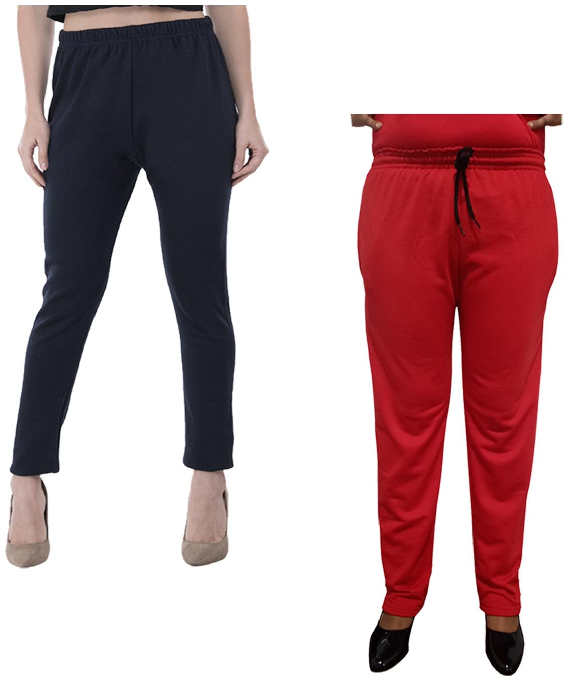

Indiweaves Women Regular fit Fleece Solid Track pants - Multi
