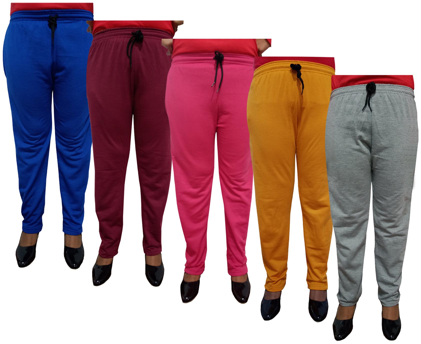 

Indiweaves Women Regular fit Fleece Solid Track pants - Multi