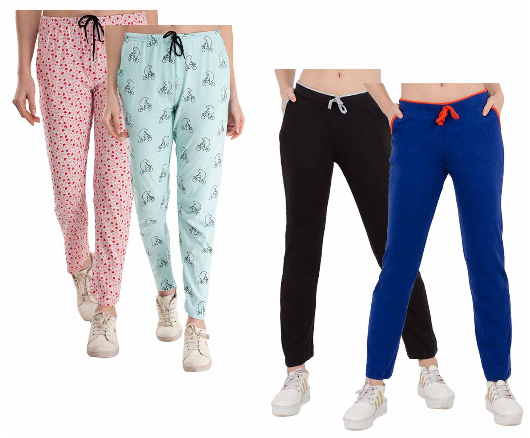 

Indiweaves Women Regular fit Cotton Printed Track pants - Multi