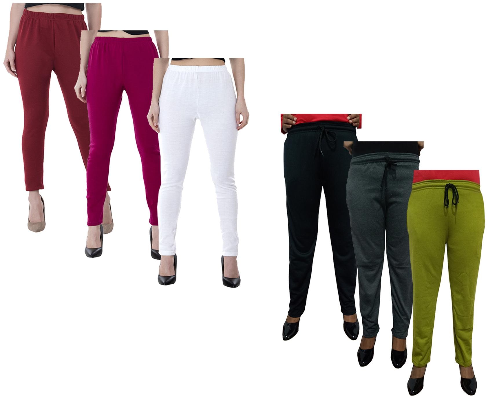 

Indiweaves Women Regular fit Fleece Solid Track pants - Multi