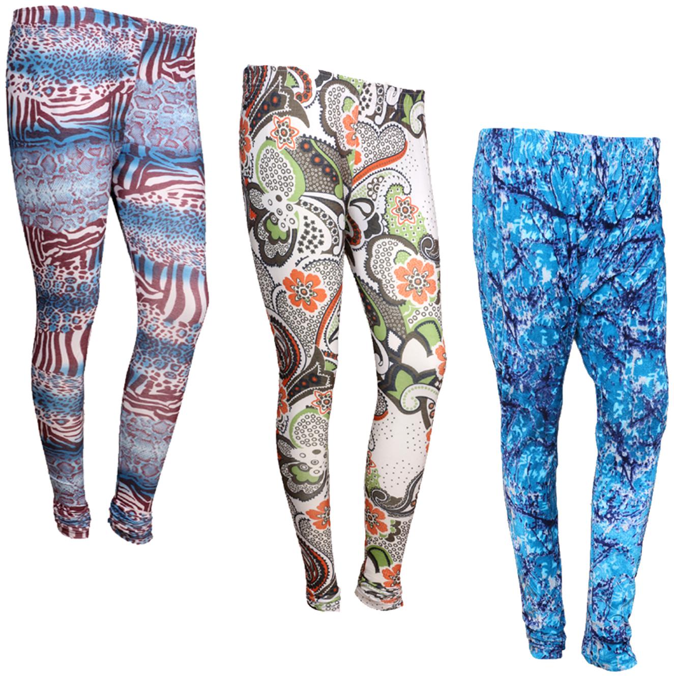

IndiWeaves Women Cotton Printed Legging and Velvet Printed Leggings (Pack of 3)