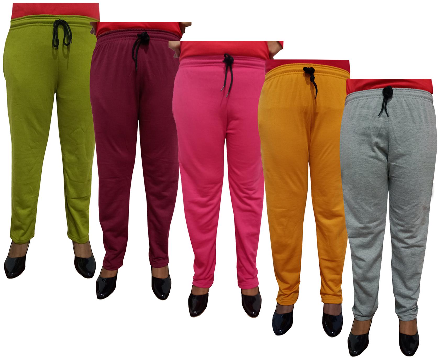 

Indiweaves Women Regular fit Fleece Solid Track pants - Multi