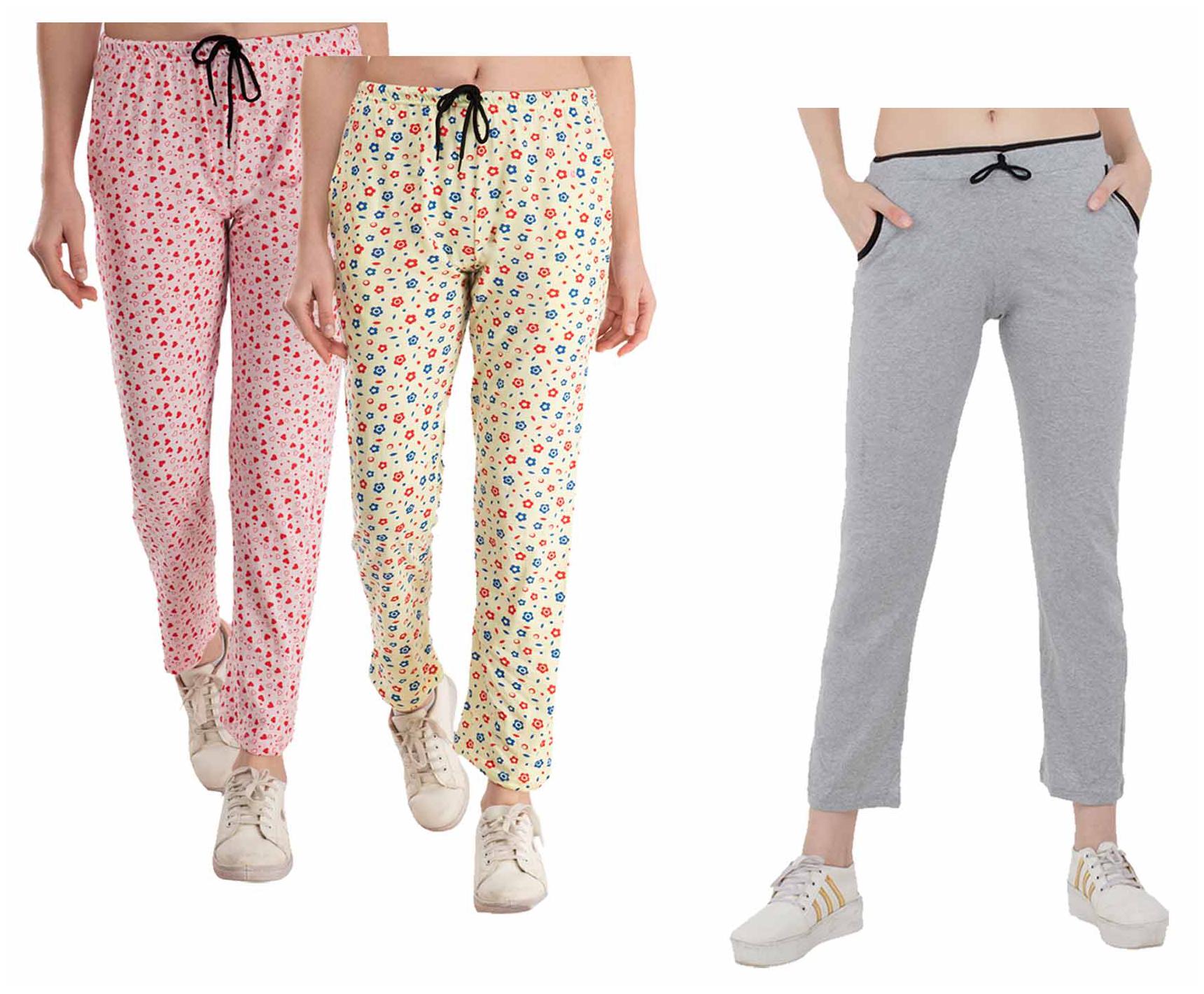 

Indiweaves Women Regular fit Cotton Printed Track pants - Multi