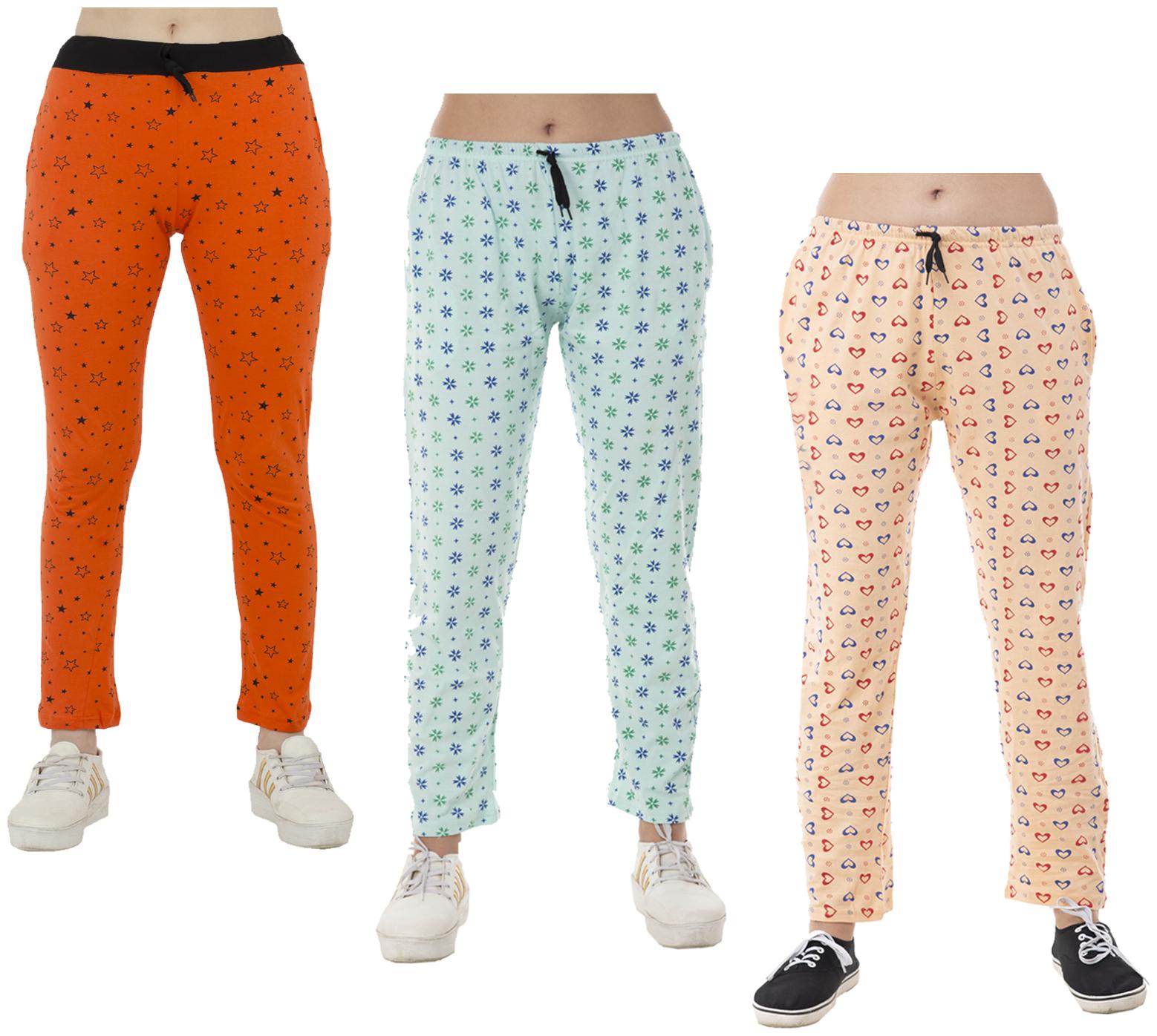 

Indiweaves Women Regular fit Cotton Printed Track pants - Multi