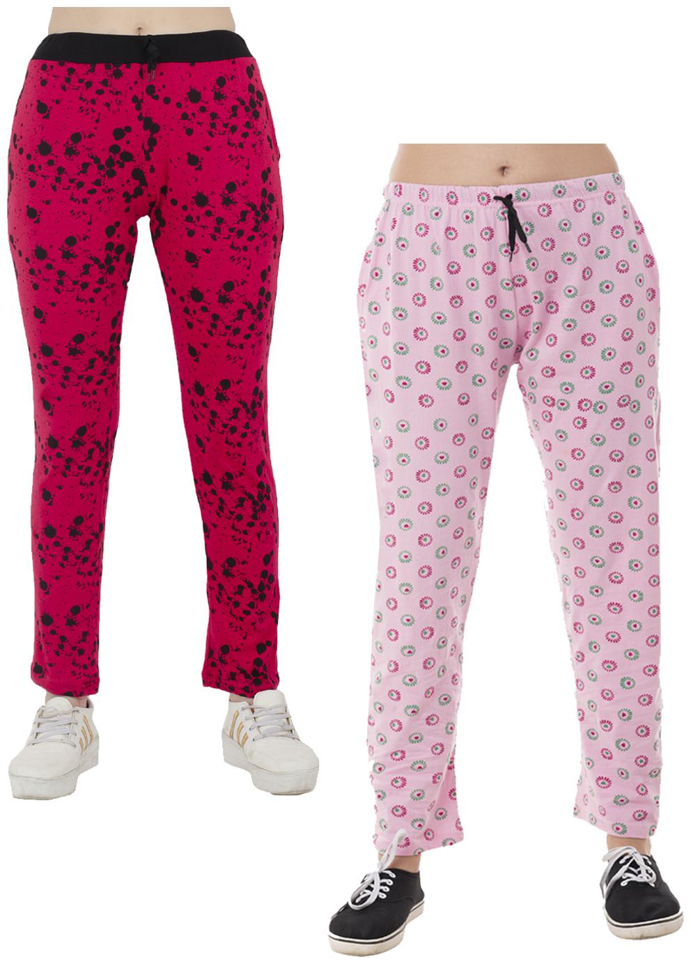 

Indiweaves Women Regular fit Cotton Printed Track pants - Multi