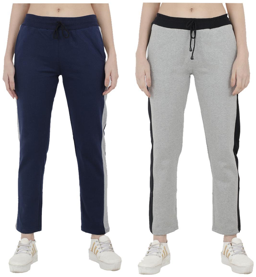 

Indiweaves Women Regular fit Polyester Printed Track pants - Grey