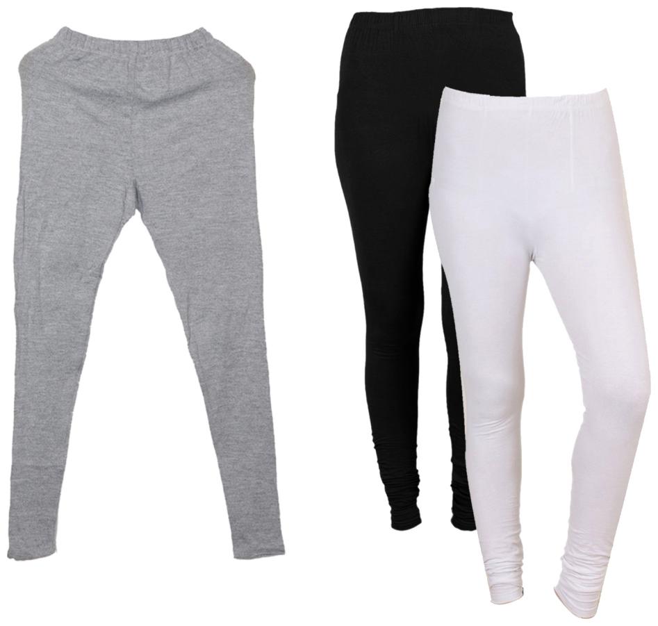 

IndiWeaves Women 1 Warm Wollen and 2 Cotton Lycra Tights (Set of- 3)