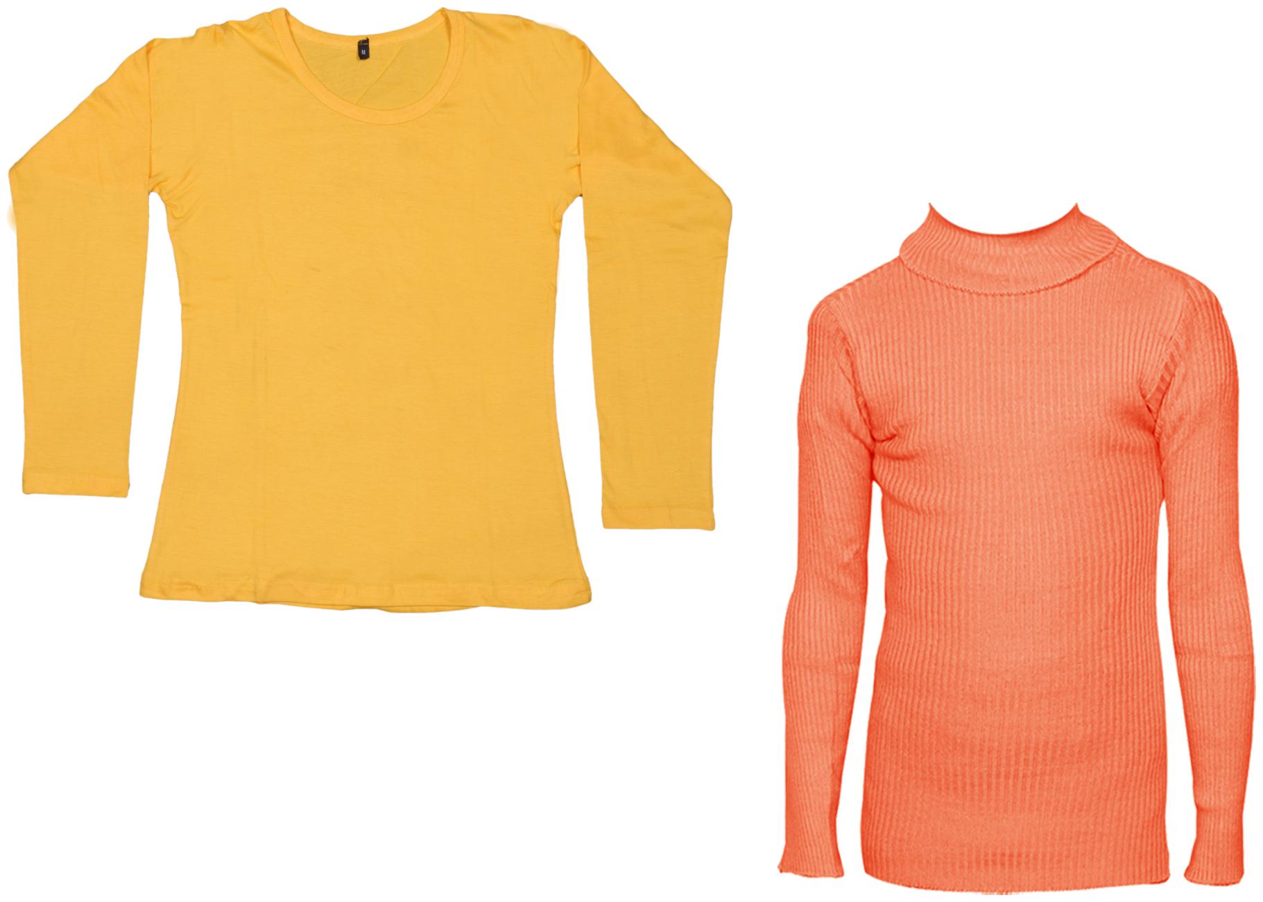 

Indiweaves Women Yellow Regular fit Round neck Cotton T shirt