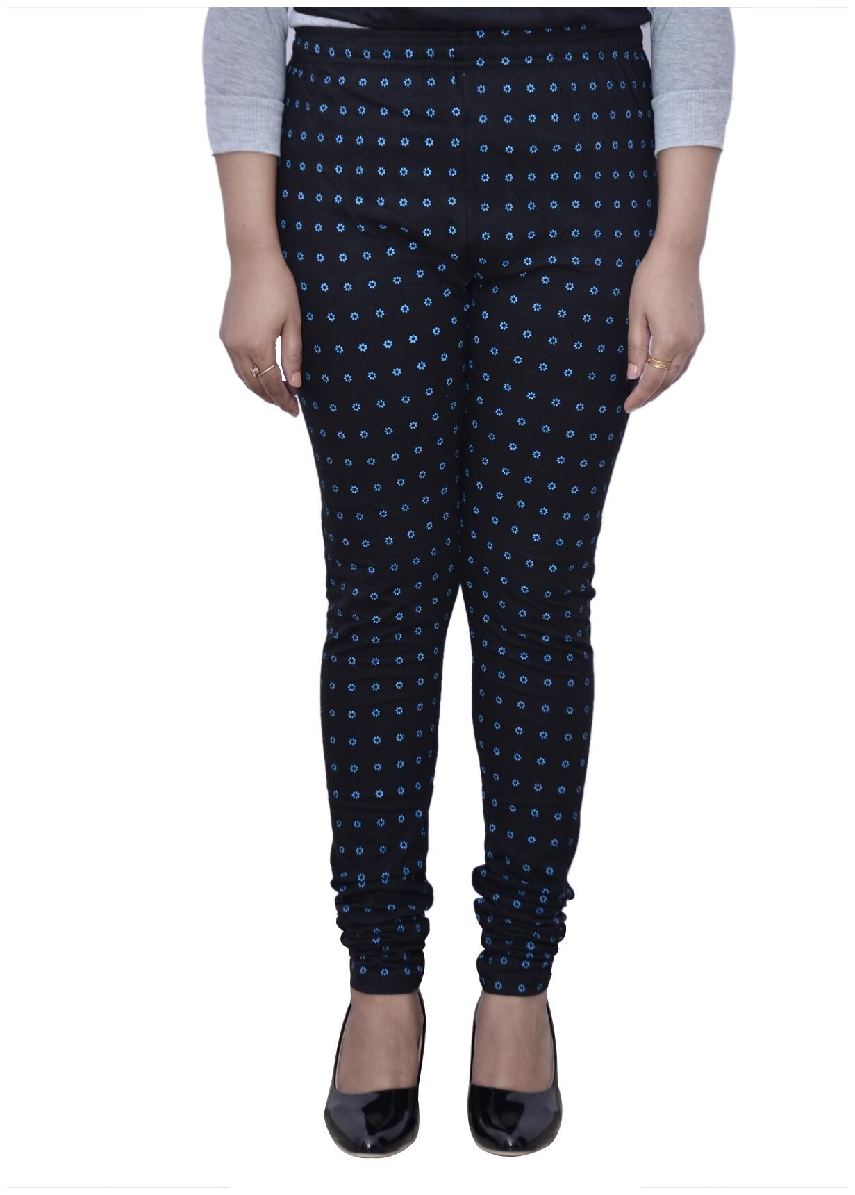 

IndiWeaves Women Cotton Printed leggings Black