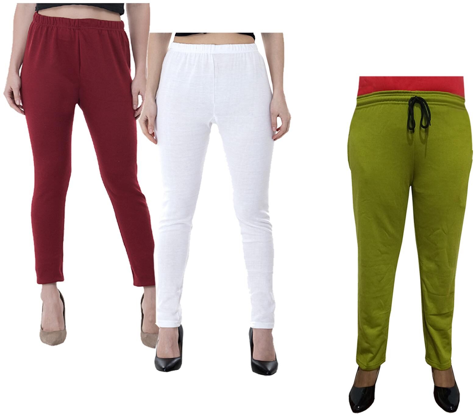 

Indiweaves Women Regular fit Fleece Solid Track pants - Multi
