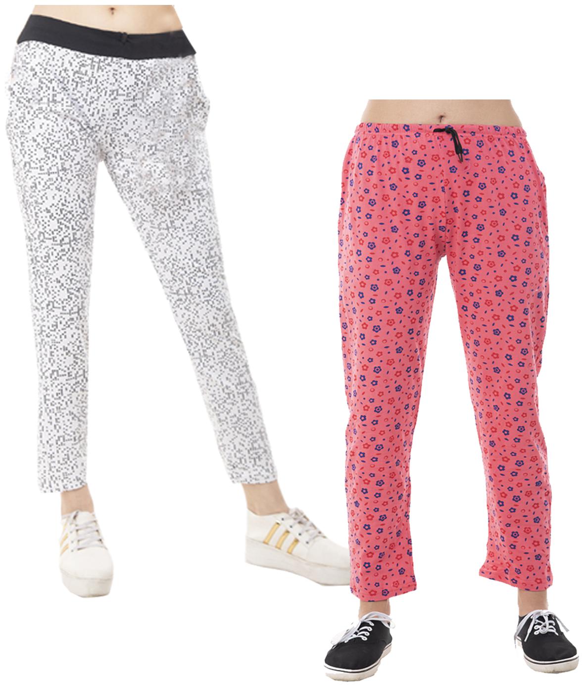 

Indiweaves Women Regular fit Cotton Printed Track pants - Multi