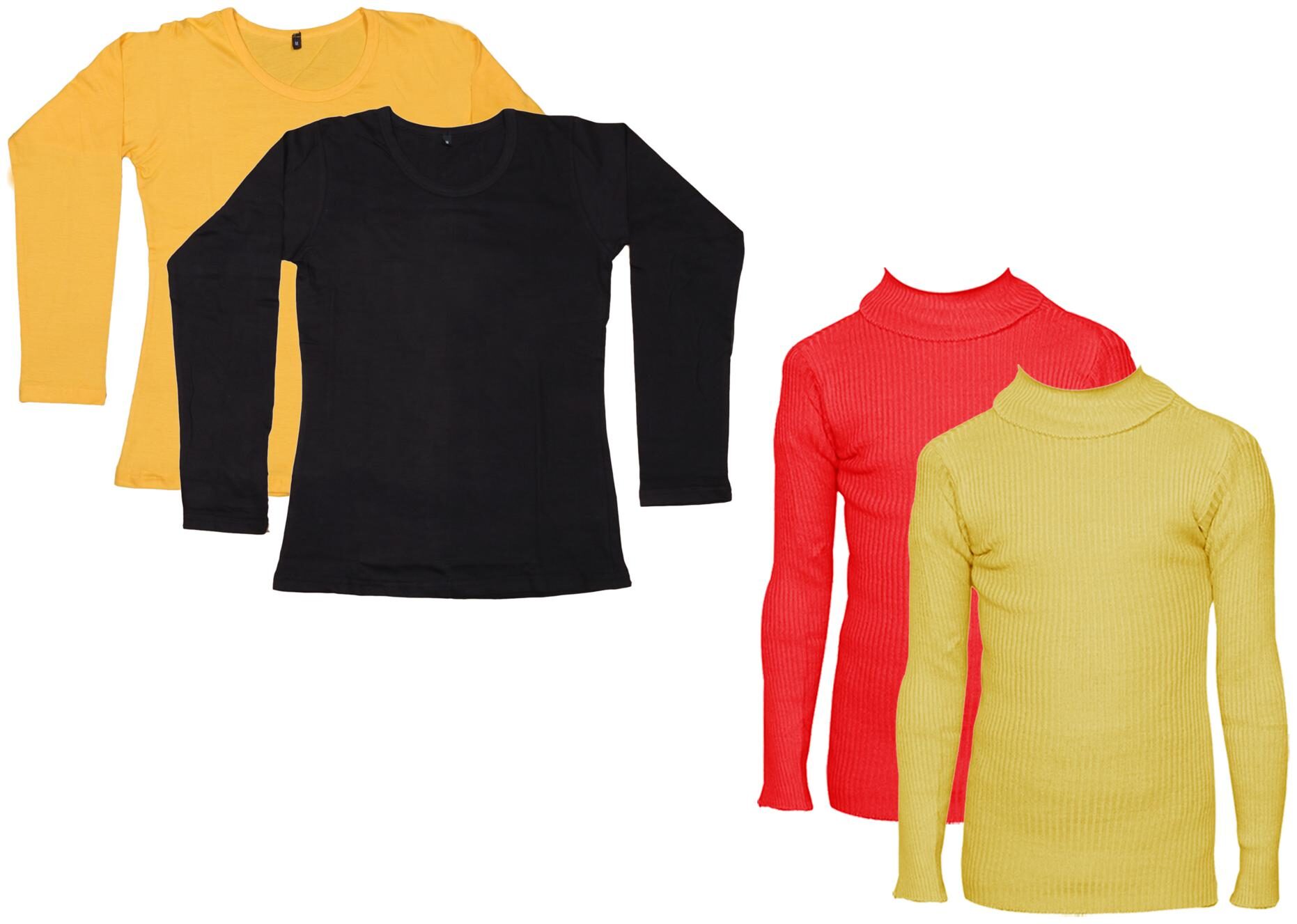 

Indiweaves Women Yellow Regular fit Round neck Cotton T shirt