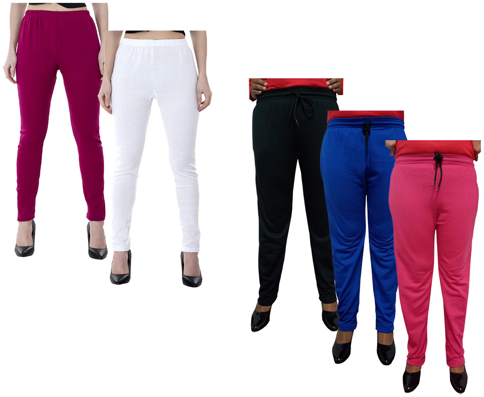 

Indiweaves Women Regular fit Fleece Solid Track pants - Multi
