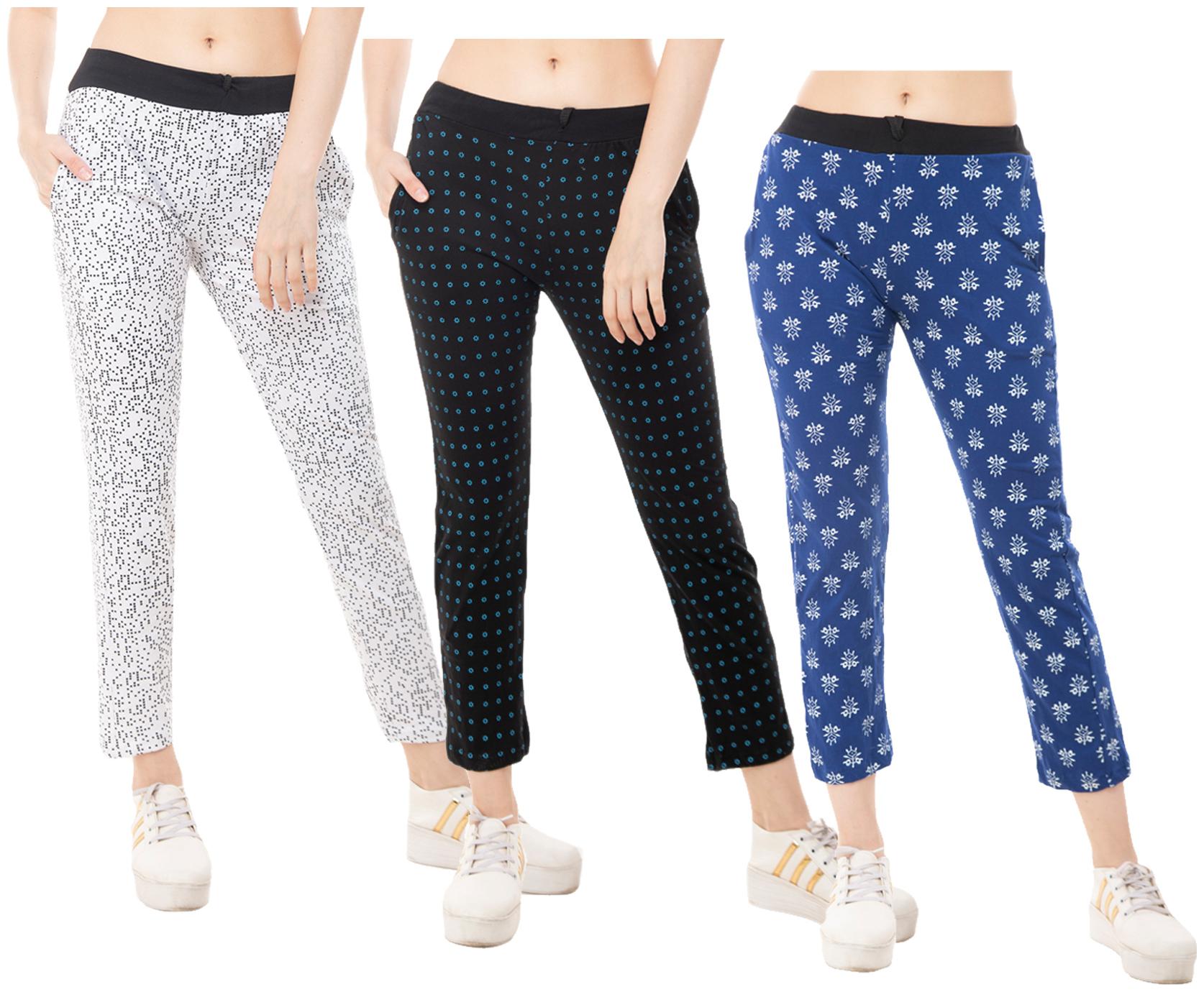 

Indiweaves Women Regular fit Cotton Printed Track pants - Multi
