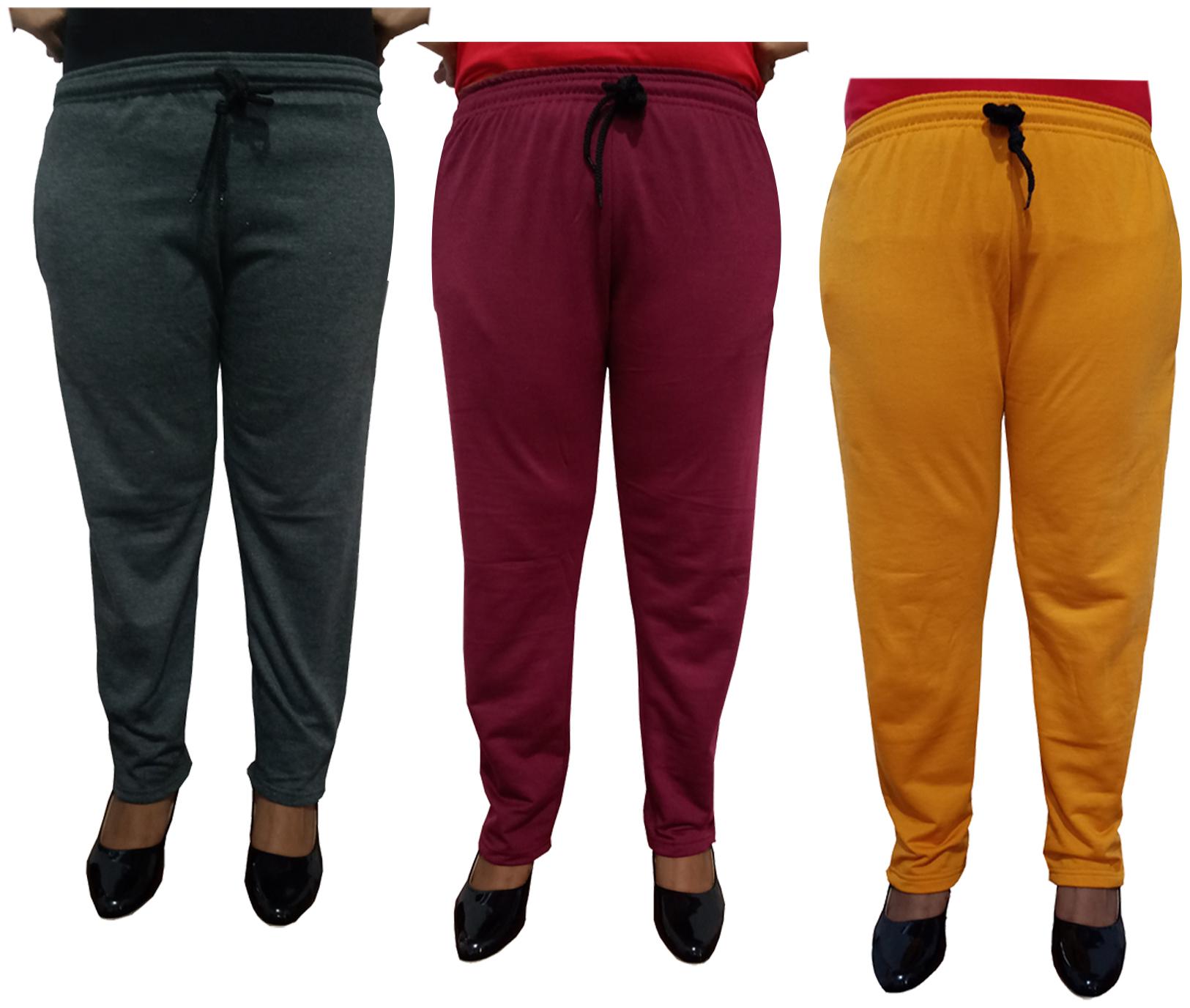 

Indiweaves Women Regular fit Fleece Solid Track pants - Multi