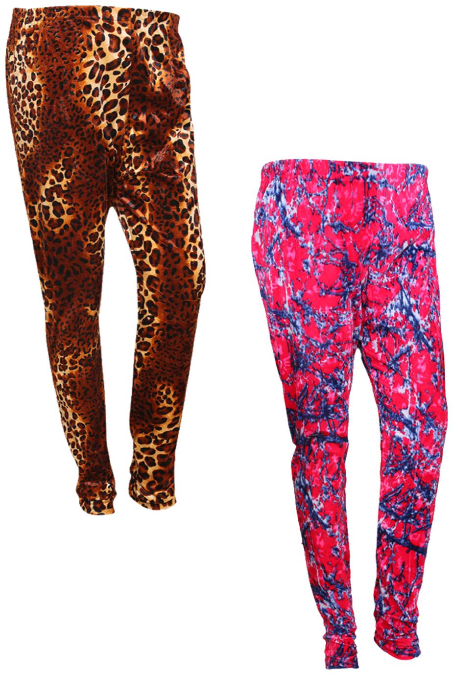 

IndiWeaves Women Velvet Printed Leggings for Winters Pack of 2