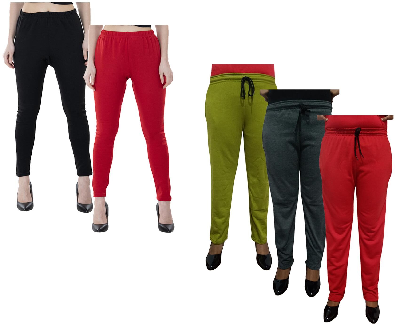

Indiweaves Women Regular fit Fleece Solid Track pants - Multi