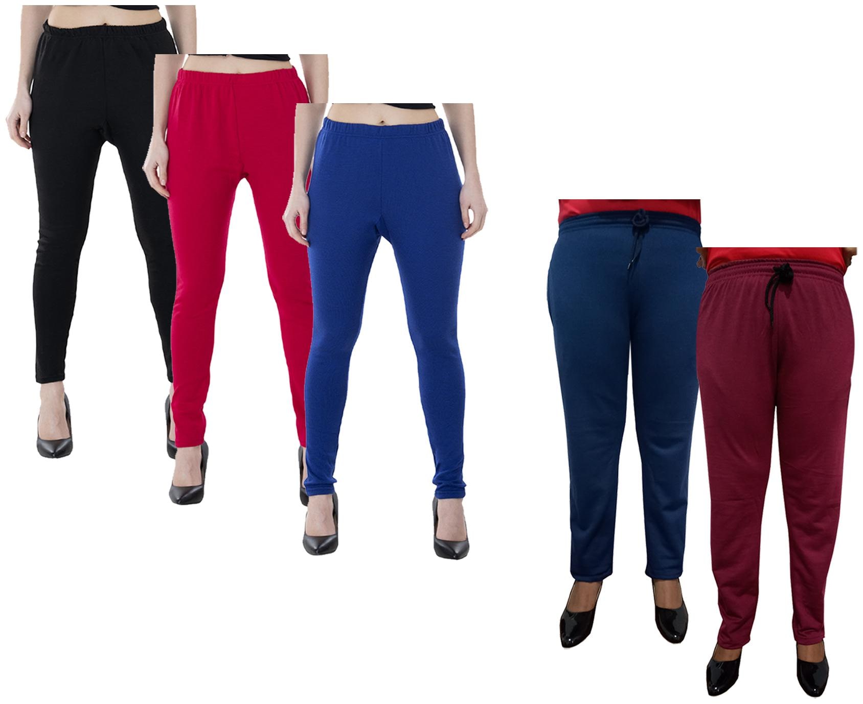 

Indiweaves Women Regular fit Fleece Solid Track pants - Multi