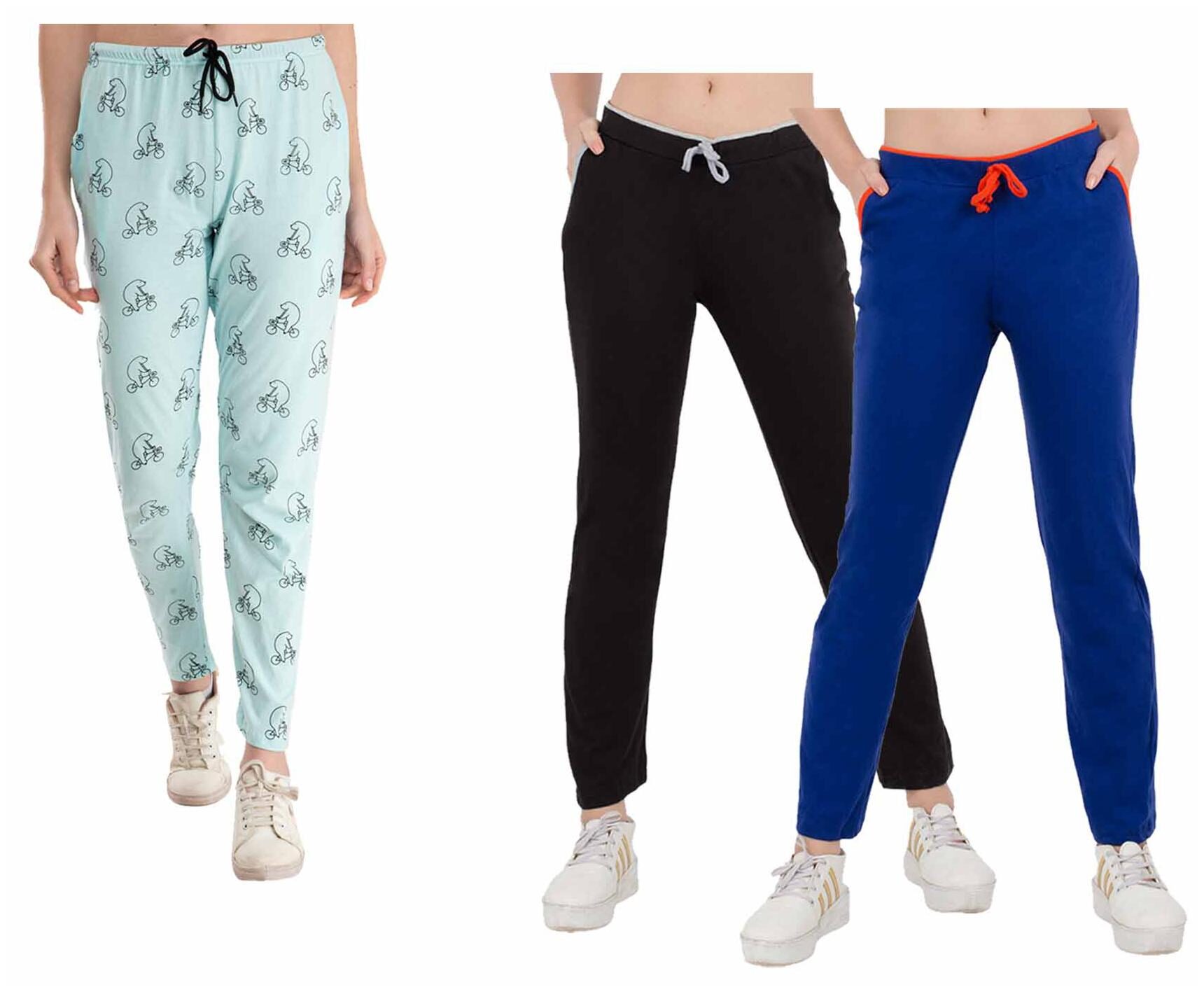 

Indiweaves Women Regular fit Cotton Printed Track pants - Multi