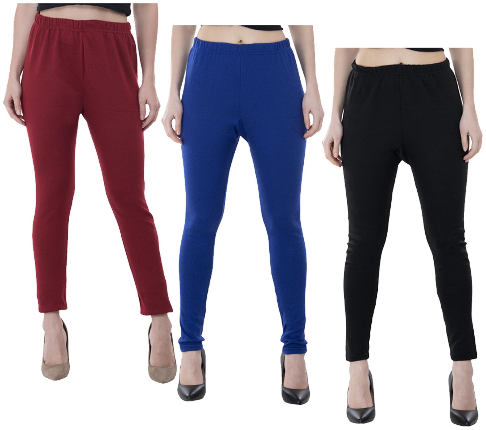 

IndiWeaves Women Warm Wollen Lycra Legging (Pack of 3)