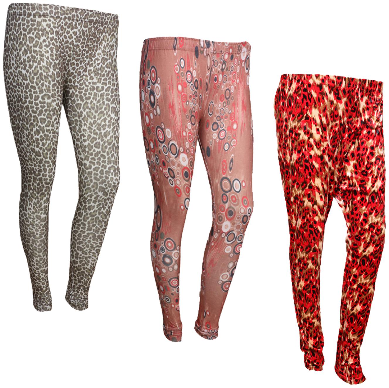 

IndiWeaves Women Cotton Printed Legging and Velvet Printed Leggings (Pack of 3)